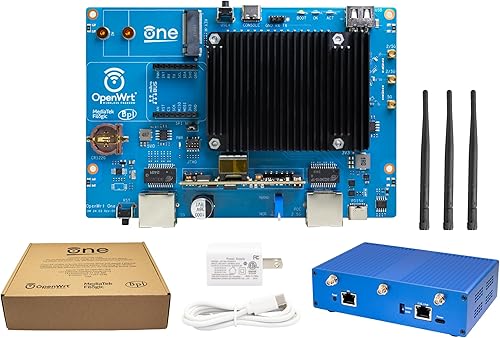 WayPonDEV Banana Pi WiFi 6 OpenWrt One Router Board, Wireless Dual Band Internet Router, MediaTek MT7981B SoC 1GB DDR4 RAM, Integrated 1x 2.5GbE WAN Gigabit LAN RJ45 Port, Support AP, WPA,WPA2,WPA3
