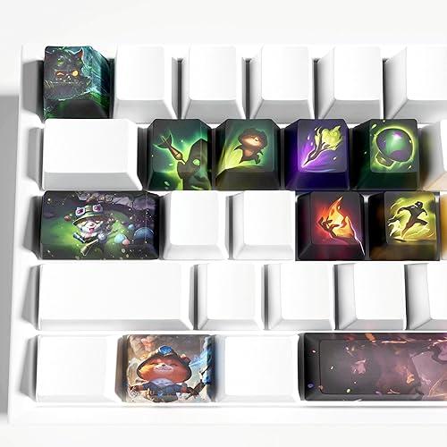 Teemo Keycaps Set for League of Legends Gaming Skill 12 Keys Keycap Set OEM Profile for MX Mechanical Gaming Keyboards (Teemo)