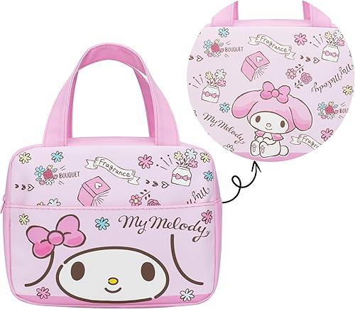 Roffatide Anime My Melody Lunch Bag for Work Reusable Insulated Lunch Box Travel Picnic Container Lunch Box for Women Pink B