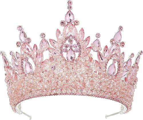 Large Tiaras and Crowns for Women Crystal Tall Pageant Crowns Rhinestone Royal Queen Headband Princess Quinceanera Headpieces for Wedding Birthday Prom Party Costume Cosplay