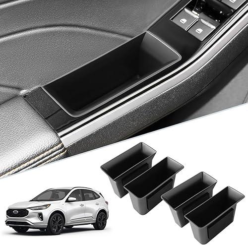 SKTU 4PCS for 2020-2025 2026 Ford Escape Door Grab Handle Pocket 2020-2026 Escape Car Side Door Grab Handle Pocket Ford Escape 2023 2024 2025 2026 Accessories Storage Organizer ABS Insert Glove Pallet