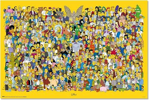 Grupo Erik Poster Art Print The Simpsons Poster Decoration Living Room or Bedroom Decorative Room Size 61 x 91 cm Official The Simpsons Fan Item