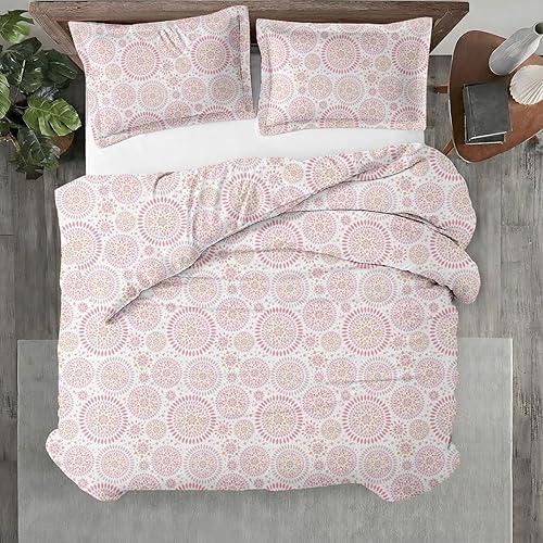 Kotton Culture 1 Pc Queen Size Duvet Cover Only -100% Egyptian Cotton 600 Thread Count Ultra Soft Premium Durable Comforter Cover Zipper Closure & Corner Ties (Mandala, Queen/Full 90" X 90")