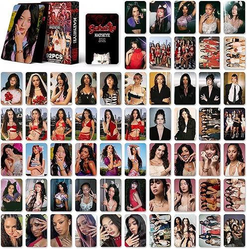 KATSEYE 32PCS Stickers + 60PCS LOMO Cards Novel Idol Album Cards Set Mini Merch Photocards Set Gift for Fans Girls (B01)