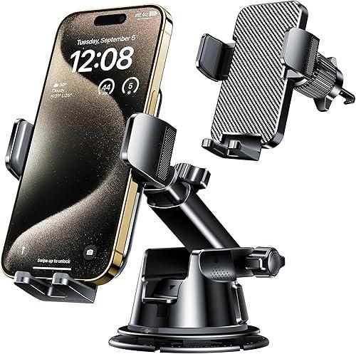 Qifutan Dash Mounted Holders Phone Holders for Your Car Phone Mount for Car Windshield Dashboard Air Vent Universal Desk Mounts Hands Free Automobile Cell Phone Holder Fit for iPhone Smartphone — 33% off