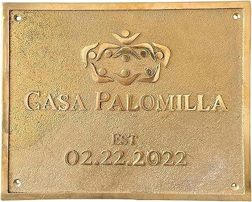 Sam Star Custom Cast Brass Plaque | Personalized Wall Sign with Custom Message & Size | Solid Brass Decorative Name Plate for Home, Office, or Estate | Shiny Polished Finish (30"x40"inch)