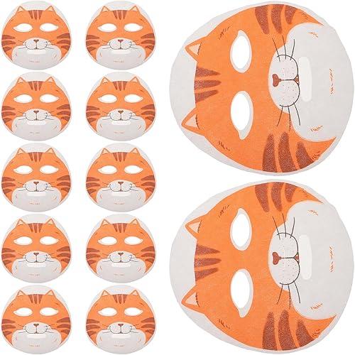 NOLITOY 50pcs Animal Cat Face Sheet Masks Skincare Facial Mask Sheets for Spa Beauty Treatment and Party Supplies
