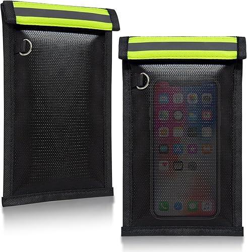 2 Pack Faraday Bags for Phones & Car Keys, Anti-Tracking Anti-Theft Signal Blocking Pouch, Faraday Key Fob Protector