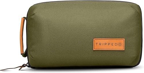 Tech Bag Organizer - Small Electronics Organizer Pouch for Travel - Premium Travel Case with Leather Accents - Mesh Pocket for Cables, Cords and Chargers (Green) — 12% off