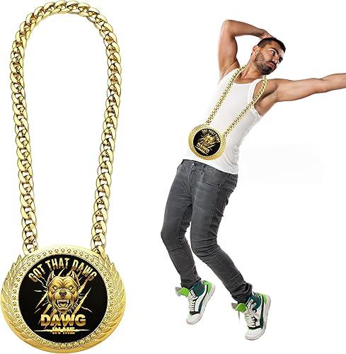 Goutoports Got That Dawg in Me Turnover Chain MVP Medal - 6 Inch Medal Necklace Award for Football MVP, Office Champion Motivational Prize Funny Gag Gifts for Men | Multiple Dog Breed Styles