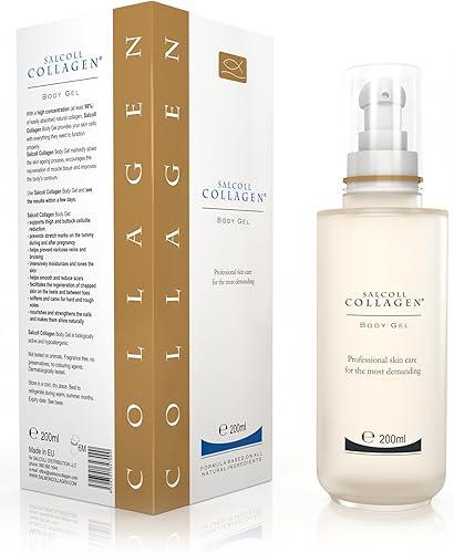 SalColl Collagen Anti-Cellulite Body Gel - Natural Marine Collagen Formula, Varicose Vein, Scar & Stretch Mark Treatment, Tightens Skin Tissue, 200 ml. Bottle