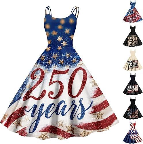 250 Anniversary Dress Women‘s Plus Size Spaghetti Strap A-Line Ruched Flowy Freedom Sexy Mini Sundress