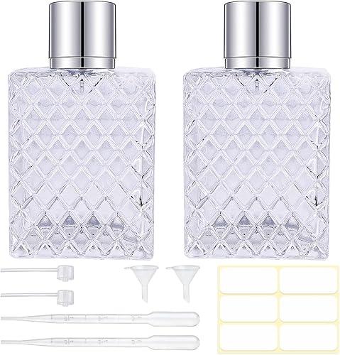100ml/3.4oz Glass Perfume Atomizer Bottles, 2pcs Refillable Empty Perfume Bottle Atomizer, Portable Cologne Travel Perfume Atomizer