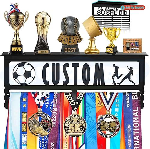 Personalized Medal Display Rack - Custom Metal Medal Hanger for Awards and Trophies | Holds Over 70+ Medals | Easy Install for Sports and Achievement Recognition