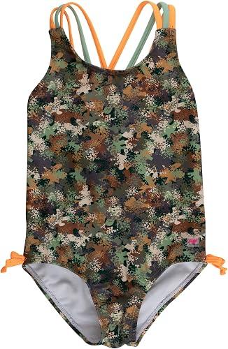 RuffleButts Girls UPF50+ Sun Protection Tie Shoulder/Cross Back One Piece Swimsuit