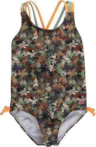 RuffleButts Girls UPF50+ Sun Protection Tie Shoulder/Cross Back One Piece Swimsuit