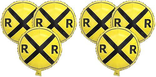 Havercamp Railroad Party Balloons (3 Pcs.)! 3 Round Mylars are great for Train Themed Events, Kid's Birthday Party, Train Collectors, Retirement Party, Father's Day, Graduations. (Pack of 2)