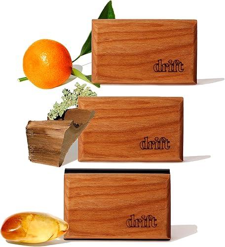 Drift Car Air Freshener Starter Kit - Wooden Deodorizer - Vehicle Odor Remover - Auto Scent Diffuser - Long-Lasting Car Freshening - Variety 3 Pack - CLIP INCLUDED