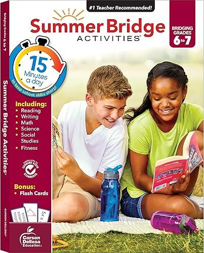 Summer Bridge Activities 6th to 7th Grade Workbooks All Subjects, Middle School Books With Math, Language Arts, Reading Comprehension, Science, Social Studies, Fitness, Flash Cards, and More (Volume 8)