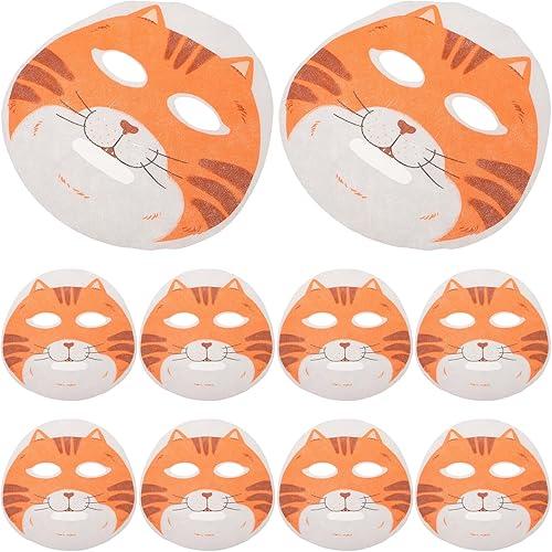 50pcs Cat Facial Sheet Masks Animal Pattern Face Pack Moisturizing Care for Women DIY Skincare with Cute Animal Design