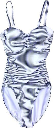 RuffleButts UPF50+ Women's Family Matching Seersucker Convertible Bandeau One Piece Swimsuit
