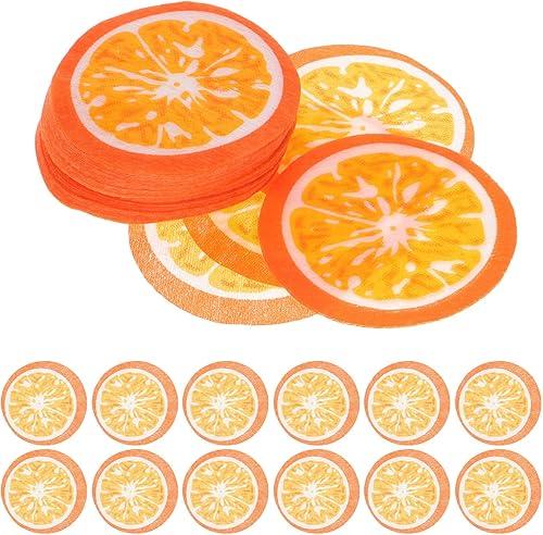50pcs Orange Patterned Sheet Face Mask Hydrating Disposable Facial and Neck Skincare Pads for Teen and Adult Skin Care Therapy