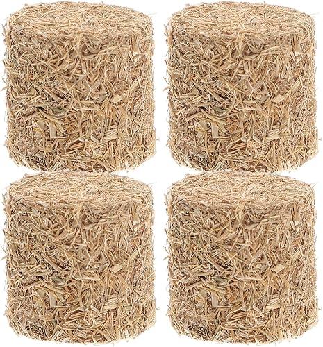 DOITOOL Mini Hay Bales, 4pcs Decorative Haystack Ornament, Rustic Table Decoration, Farm-Themed Backdrop Decor, 0. 79x0. 79x0. 79in