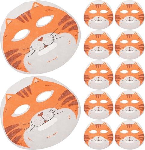 NOLITOY 50pcs Animal Cat Facial Sheet Masks Spa Beauty Face Mask Sheets for Skincare Treatment and Party Supplies