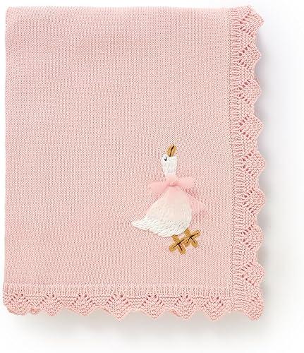 mimixiong Cotton Cute Baby Blanket Heritage Unisex Receiving Cuddle Stroller Crib Blanket Lovely Goose for Boys and Girls 30x40 Inch