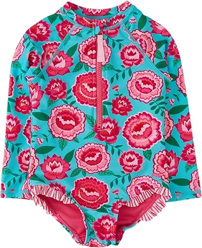 RuffleButts® Girls One Piece Rash Guard Baby Swimsuit UPF 50+ Sun Protection