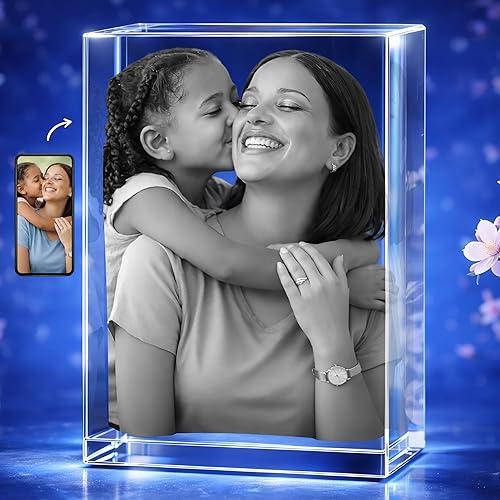 STRONGUS Custom 3D Crystal Photo for Mom – Personalized Engraved Picture Gift – Mother’s Day Gift for Mom, Grandma, Wife – Unique Keepsake Photo Gift for Her – Made in USA