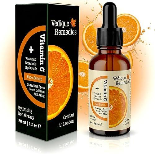 Vitamin C Face Serum with Hyaluronic Acid, for All Skin Types, Brightening, Dark Spots, Hydrating, Non-Greasy, 1 fl oz