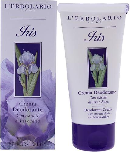 L'Erbolario - Iris - Deodorant Cream - Floral and Powdery Scent - Anti-perspirant Properties - Maintains Freshness, Protects Skin - Made with Marshmallow, 1.6 Oz
