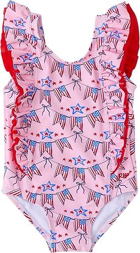 RuffleButts® Baby/Toddler Girls Ruffle Strap One Piece Swimsuit w/UPF 50+ Sun Protection