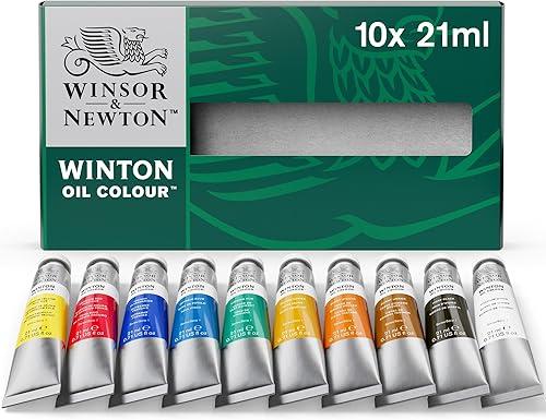 Winsor & Newton Winton Oil Color Paint, Basic Set, 10 x 21ml Tubes