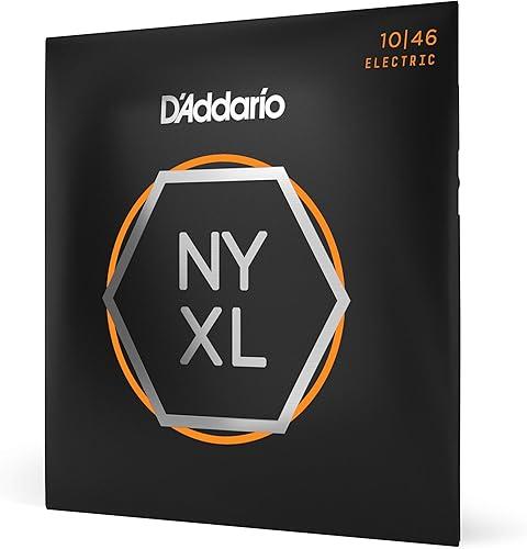 D'Addario Electric Guitar Strings, NYXL Nickel Plated, NYXL1046, Regular Light Gauge 10-46, 6-String Set, Pack of 1