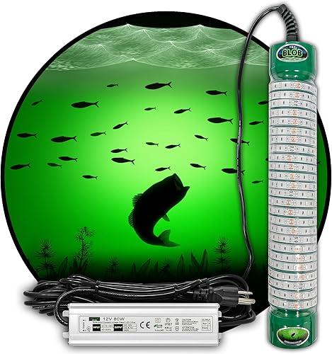 Green Blob Outdoors Underwater Fishing Lights, American Made, Docks and Boats, Brightest Fish Attractor for Snook, Bass, Crappie, Striper, Bait, Catfish and More (Green, 110V 15000 30ft)
