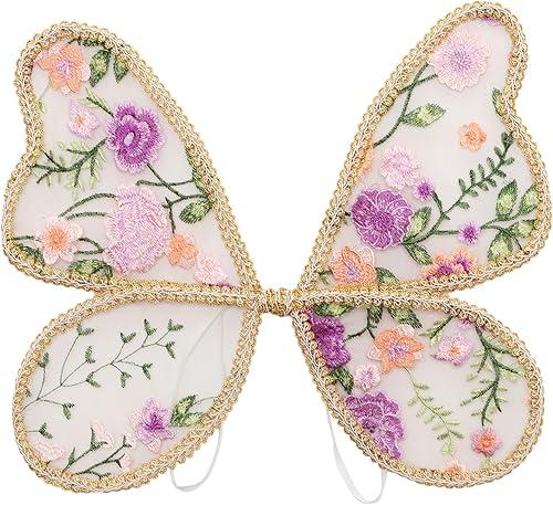 YiZYiF Baby Kids Butterfly Flower Embroidered Wings with Fairy Wand Birthday Newborn Photography Props Type G-5 One Size