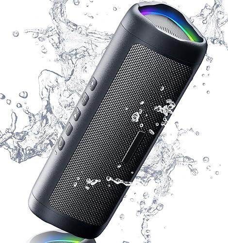 Bluetooth Speaker with HD Sound, Portable Wireless, IPX5 Waterproof, Up to 20H Playtime, TWS Pairing, BT5.3, for Home/Party/Outdoor/Beach, Electronic Gadgets, Birthday Gift (Black) — 26% off
