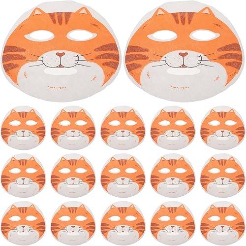 ABOOFAN 50pcs Disposable Facial Sheet Mask Animal Cartoon Pattern Spa Face Mask Sheets for Travel Salon Party Skincare Treatment