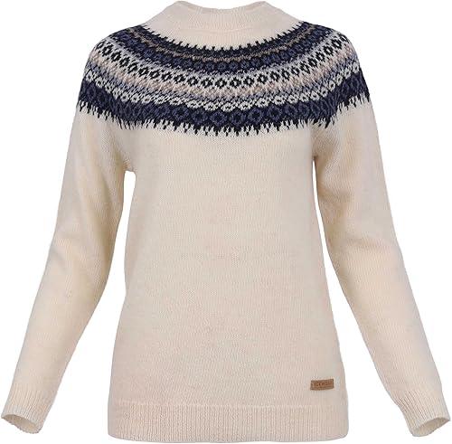 ICEWEAR Fagradalsfjall Icelandic Pattern Light Wool Long Sweater