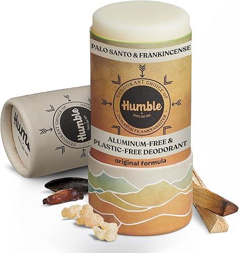 HUMBLE BRANDS Deodorant Stick, Palo Santo & Frankincense - Aluminum-Free Deodorant for Women & Men with Baking Soda, Essential Oils & Beeswax - Underarm Skincare for Long-Lasting Freshness, 2.65 Oz