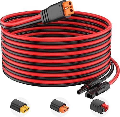 Solar Connector to XT60i Female Adapter Extension Cable Solar Panel to XT60i Charge Extension Cable for RV Foldable Solar Panel/Portable Power Station/Solar Generator (8FT,10AWG)