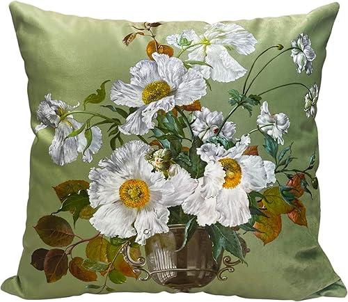 Vintage Floral Bouquet 20x20 Inch Plush Throw Pillow Case, European Classical Oil Painting Style Double-Sided Cushion Cover for Home Decor, Sofa, Living Room, Bedroom