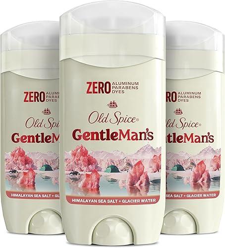 Old Spice GentleMan's Aluminum Free Dry Feel Deodorant for Men, 24/7 Lasting Freshness, Gentle on Skin with Skin Conditioners, Himalayan Sea Salt + Glacier Water Scent, 3.0 oz (Pack of 3)