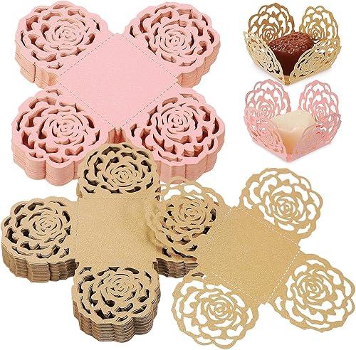 Angoily 100 Pcs Truffle Wrappers Mini Cupcake Liners Paper Candy Cups for Chocolate Desserts Baking Cups Party Supplies for Weddings Birthdays Baby Showers