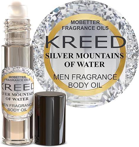 MOBETTER FRAGRANCE OILS' Kreed Silver Mountains of Water Men Fragrance Body Oil 1/3 oz roll on Glass Bottle