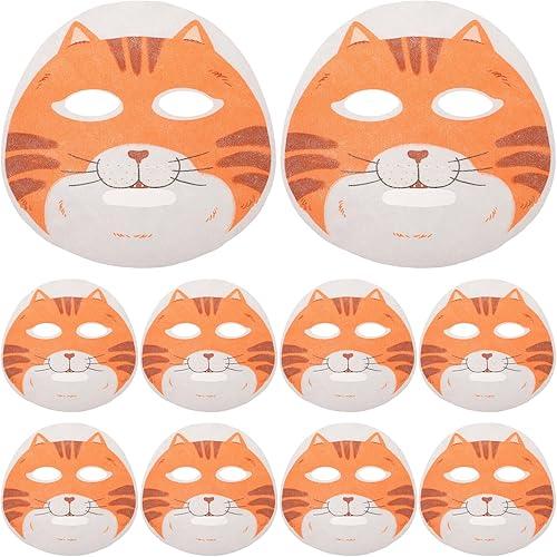 NUOBESTY 50pcs Cat Animal Character Facial Sheet Masks, Kawaii Face Mask Pack for Moisturizing Spa Skin Care Treatment