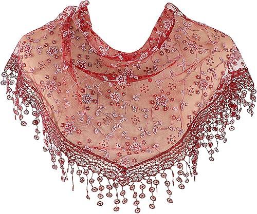 BLESSUME Medieval Headscarf Wimples Women Triangle Veil Classic Mantilla Soft Lace Chapel Veil