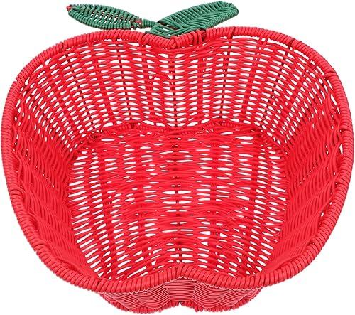 Alipis Woven Fruit Basket 12.20X10.62X3.93In Handcrafted Storage Basket for Fruits Snacks Compact Portable Kitchen Counter Organizer